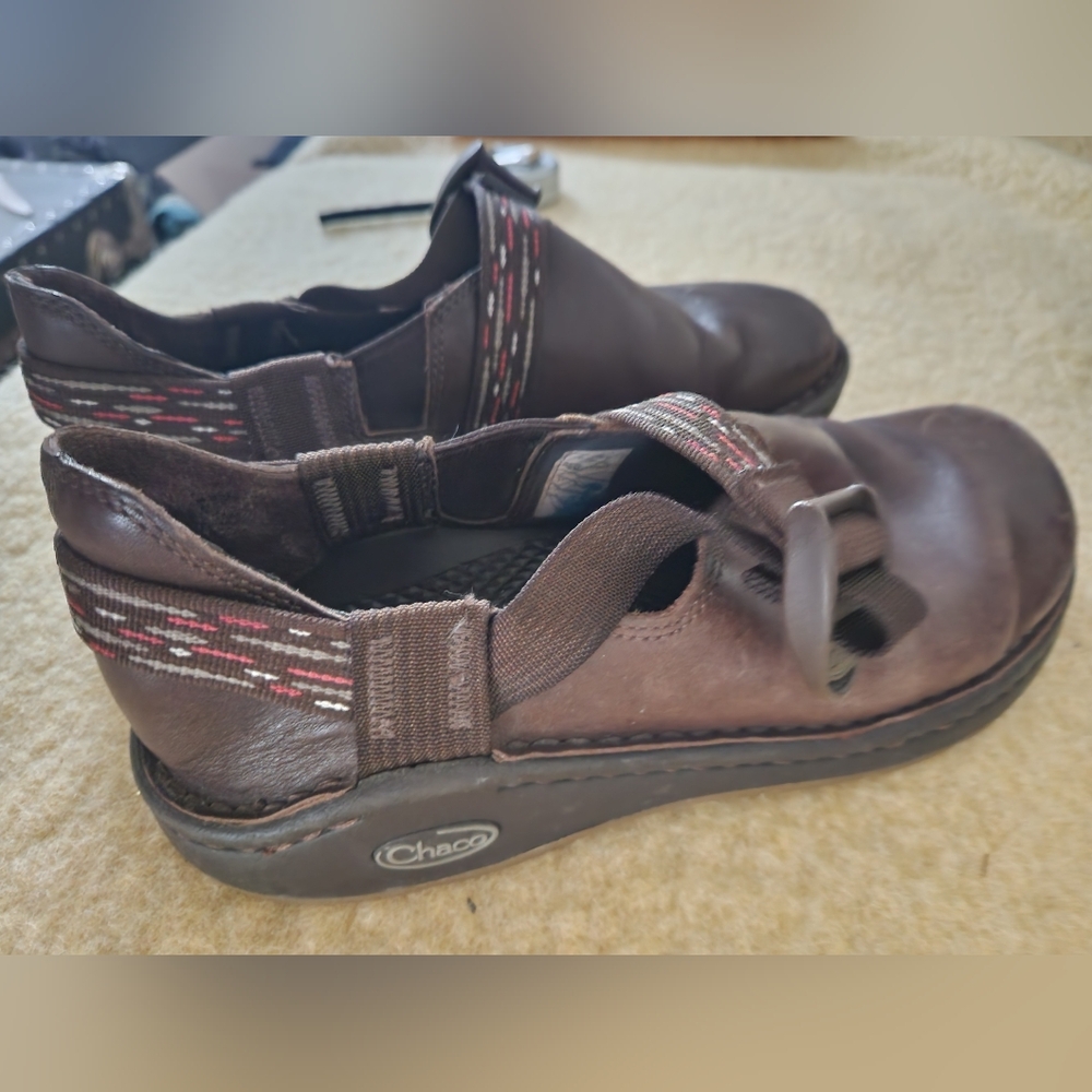 Chaco Brown Leather Clogs/shoes Womens 7.5